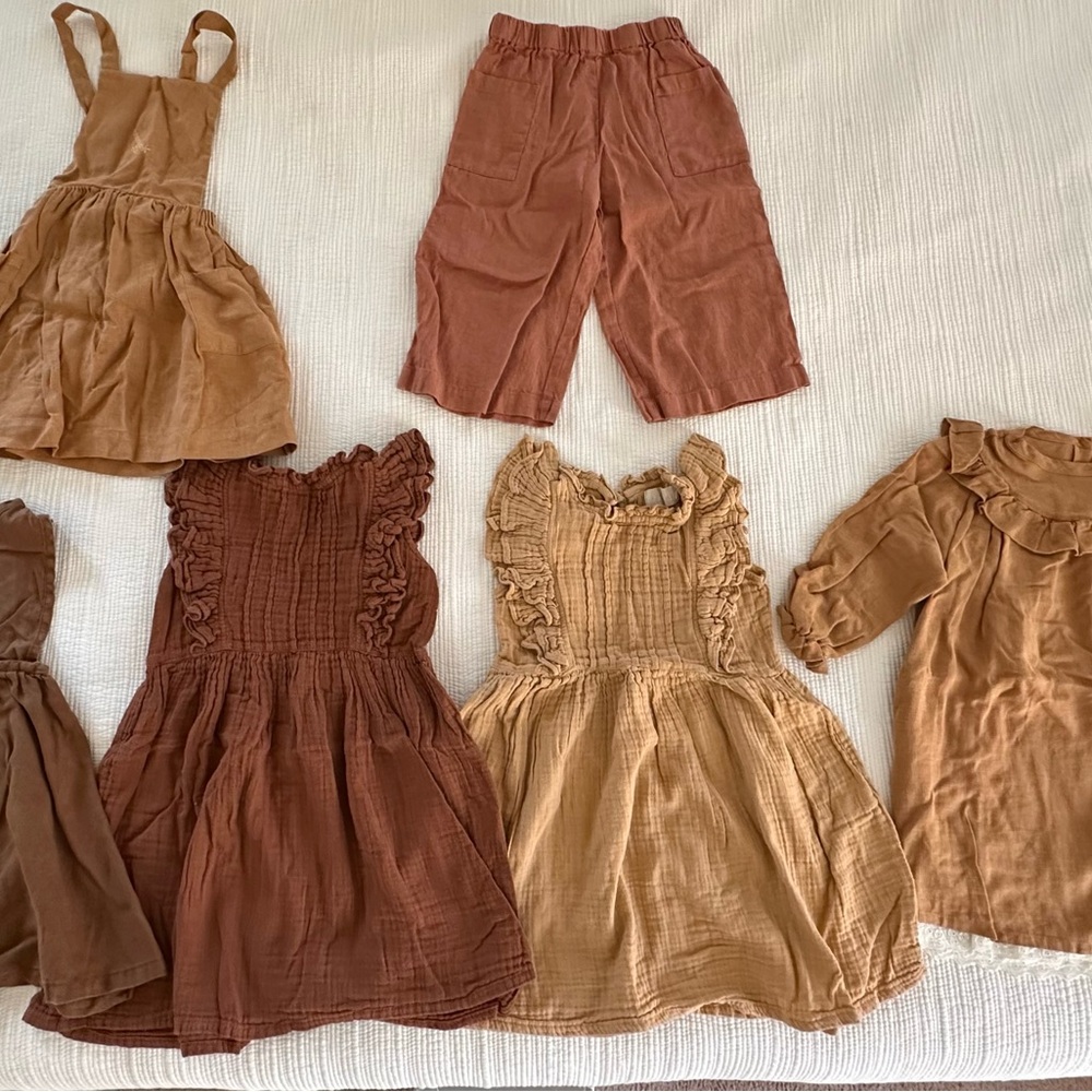 Adorable Kids Casual Dress Collection - Brown and Tan